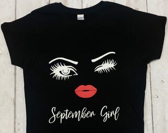 Camiseta de cumpleaños de septiembre / Chica de septiembre / Cumpleaños de Virgo / Cumpleaños de Libra / Regalo de septiembre / Regalo de septiembre para ella / Regalo de septiembre para ella