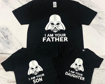 Regalo para papá/Conjunto de camisetas y peleles a juego para el Día del Padre/Conjunto a juego para papá, hija e hijo/Regalo de papá de su hijo o hija/Pelele para bebé del Día del Padre/Star Wars