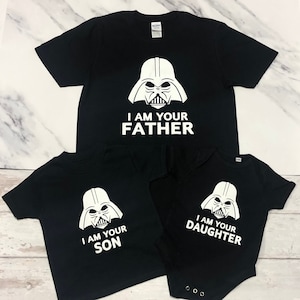 Dad present/Fathers Day Matching T Shirts & Babygrow/dad daughter son matching/dad present from son daughter/Fathers Day Babygrow/Star wars