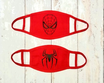 Spiderman Gesicht Maske/waschbare Gesichtsmaske/wiederverwendbare Gesichtsmaske/Urlaub Gesicht Maske/Spiderman Geschenk/Spiderman/wiederverwendbare Gesichtsmaske. WAHL VON 2