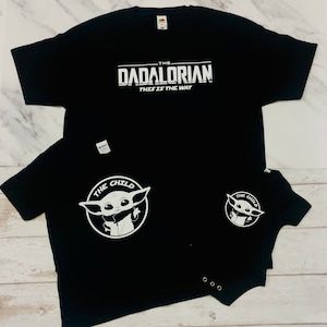 Dad present/Fathers Day Matching T Shirts & Babygrow/dad daughter son matching/dad present from son daughter/Fathers Day Babygrow/Dadalorian