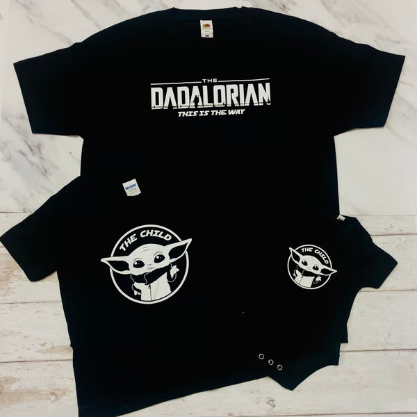 Dad present/Fathers Day Matching T Shirts & Babygrow/dad daughter son matching/dad present from son daughter/Fathers Day Babygrow/Dadalorian