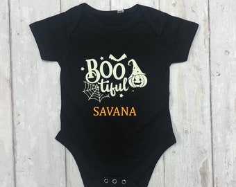 1st Halloween Glow in dark Babygrow vest/PERSONALISED Halloween 1st baby/1st Halloween/Baby halloween/First baby halloween/First halloween