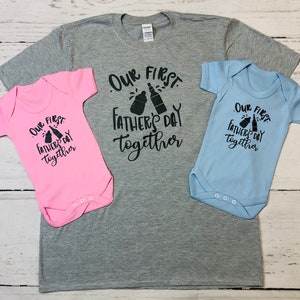 First Fathers Day present/1st Fathers Day Matching T Shirt & Babygrow/Father,son and daughter. 1st Fathers Day/Fathers Day Present