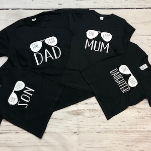 Family Matching T Shirts/ Dad, Mum, son and daughter matching T shirts