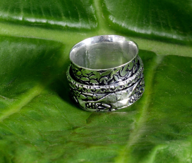 men ring,women ring Gift for Her spinner Silver Ring,Handmade Ring,925 Sterling Silver,Dainty Ring,Vintage Ring,Anniversary ring,Boho Ring