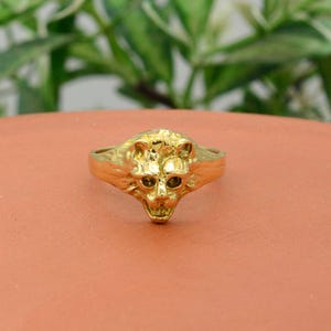ゴールド ライオン リング、ライオン ヘッド リング、メンズ ライオン ヘッド リング、14k ゴールド ライオン リング、アーティスティック リング、上品なリング、男性へのギフト、sp-uunh。