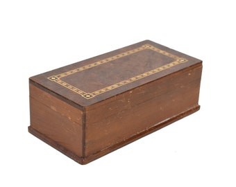 Vintage Box with Wood Inlay