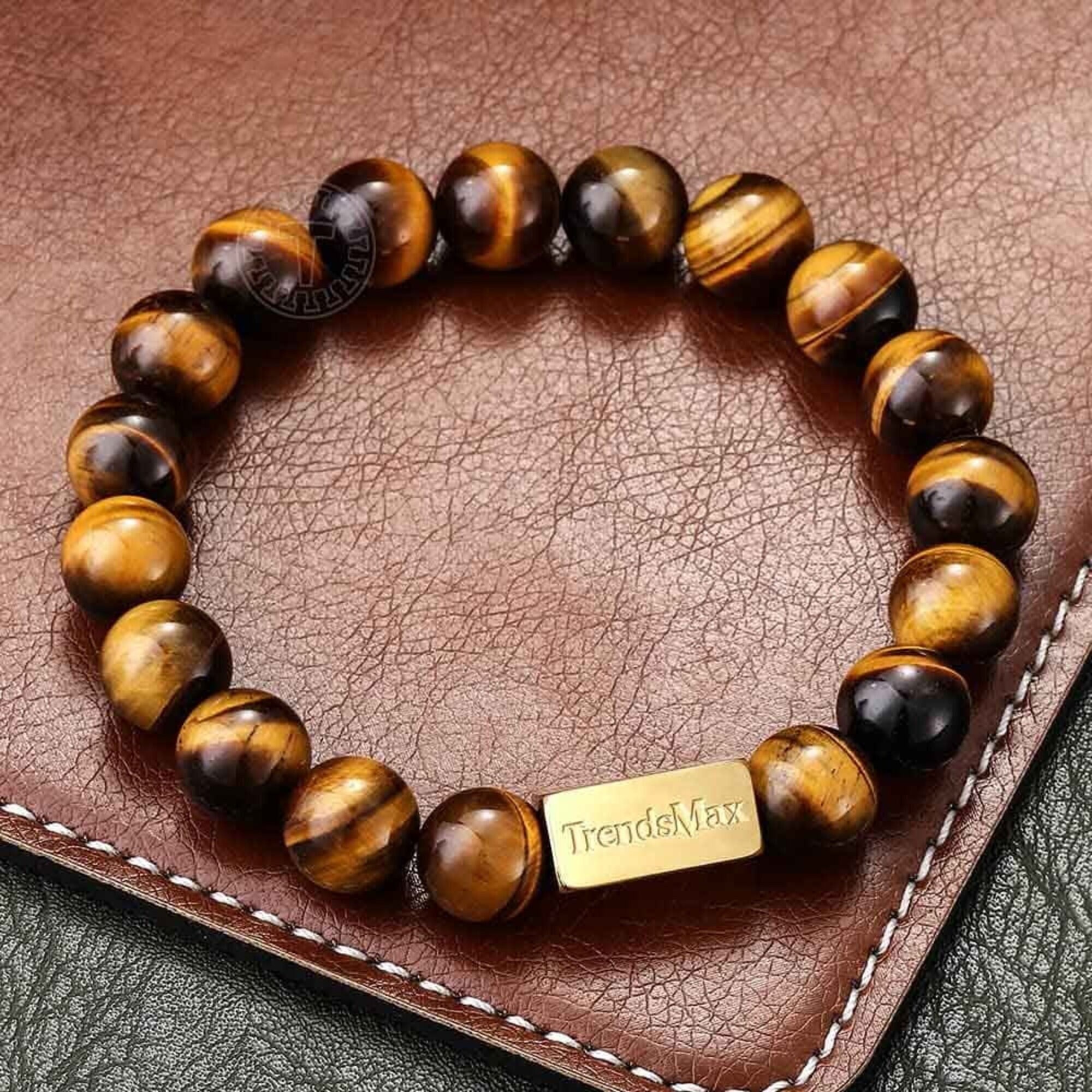 Natural Stone Bracelet with Custom Engraving –