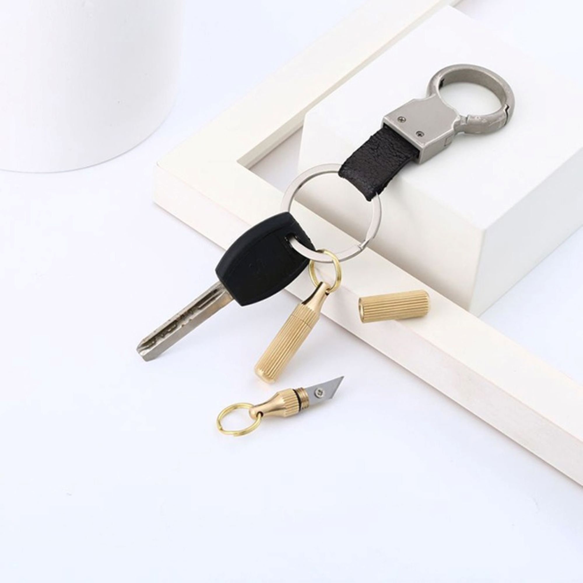 Mini Compact Retractable Utility Knife Pocket Brass Keychain - Etsy
