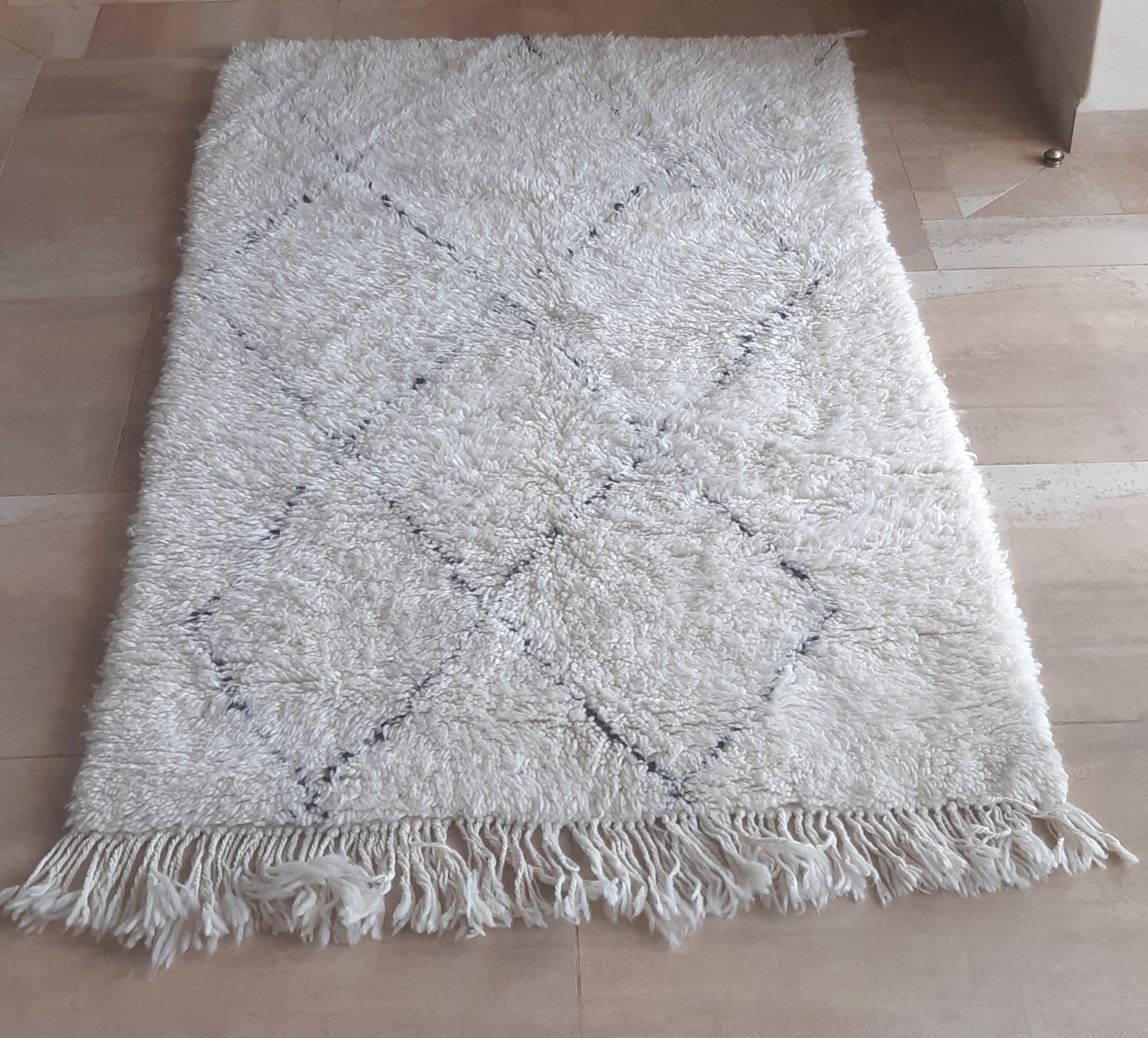 Tapis Beniouarain Moderne Fait Main 100% Laine