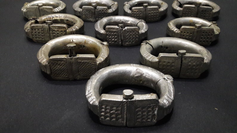 Free Shipping 10 Ethnic Banjara Gypsy Kuchi Collectable Handmade Old Hand Cuff Bangles
