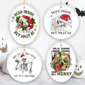 Adornos navideños de humor negro y divertidos de Dead Inside, regalo de fiesta de esqueletos de terror