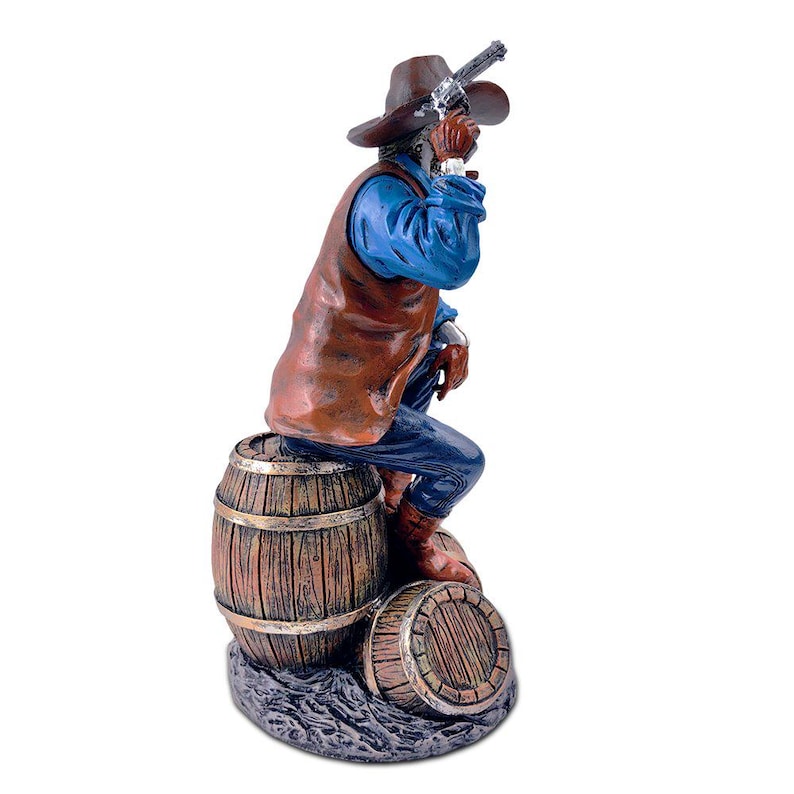 Western Skeleton Gunslinger Statue Figurine, 10" Gothic Cowboy Wild ...