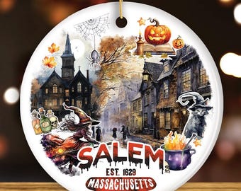 Décoration artistique fantasmagorique et classique Salem Massachusetts, sorcières et cadeau souvenir d'Halloween