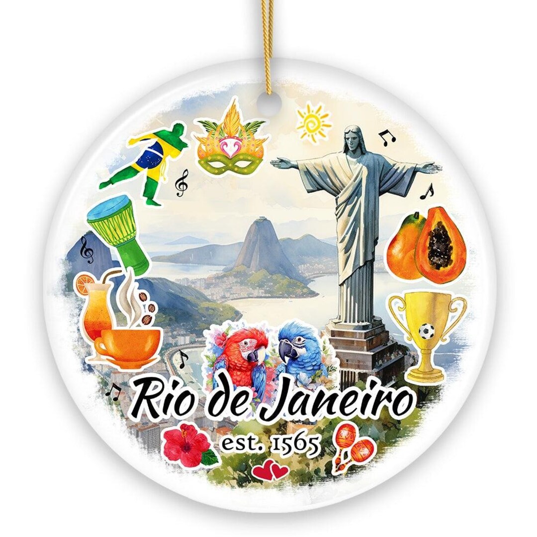 Things That Represent Rio Cultural Rio De Janeiro Art Ornament, Brazil Landmarks Souvenir Gift - Etsy