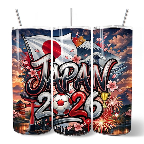 日本2026サッカーワールドカップ世界選手権20オンスタンブラー（蓋と