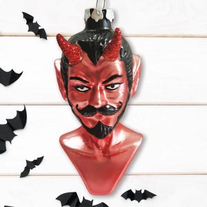 Teufel Kopf Glas Ornament, Halloween Horror Baumdekoration