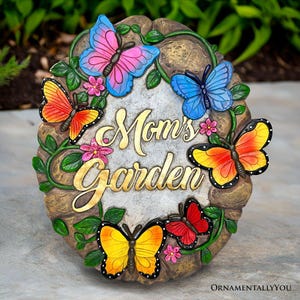 Mom’s Garden with Butterflies Stepping Stone, 9.5&quot; Decorative Outdoor Decoration