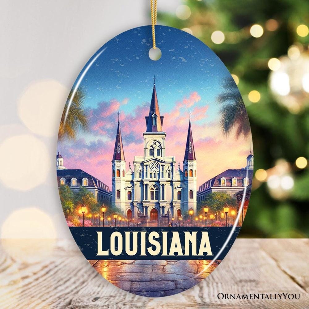 Artistic Louisiana Cathedral Christmas Ornament, St. Louis
