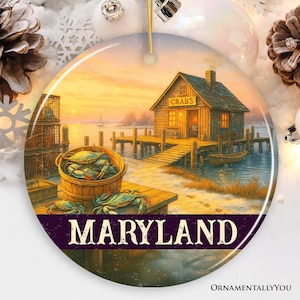 Adorno de cangrejos de la costa de Maryland, regalo navideño conmemorativo de la pesca en la bahía de Chesapeake y decoración para muelles.