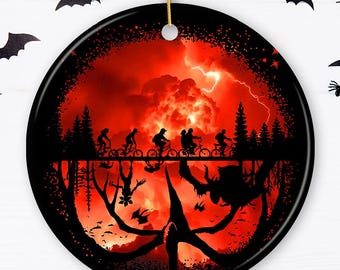 Bienvenido al adorno al revés, regalo vintage de terror para Halloween.