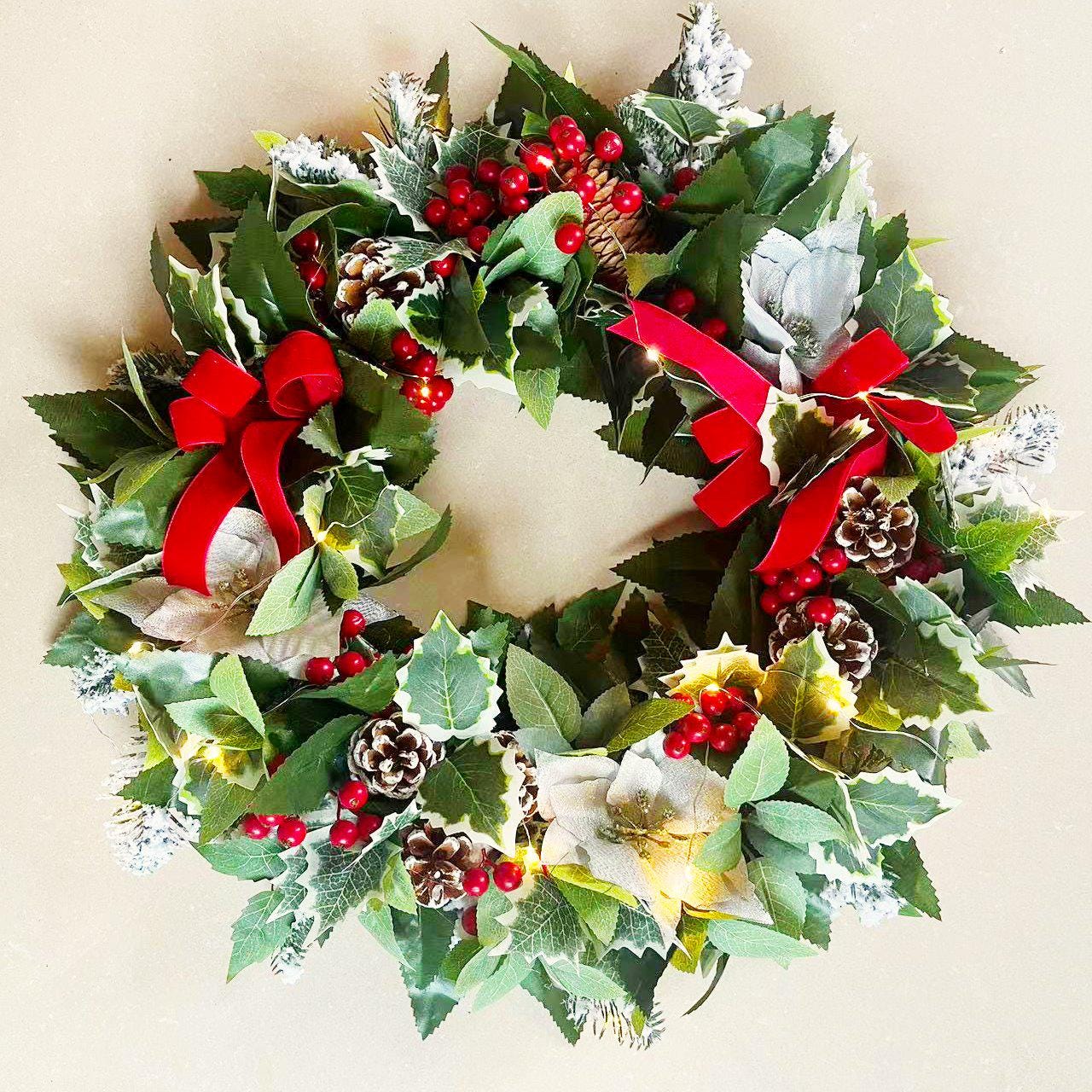 Christmas wreath prelit artificial - Etsy 日本