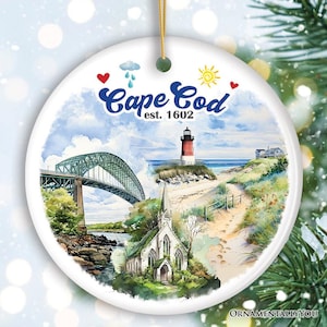 Gelassene und Vintage Cape Cod Massachusetts Ornament, rustikale Weihnachtsandenken und Geschenk