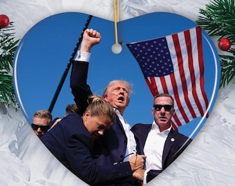 Donald Trump nieudana próba 2024 Ceramiczna ozdoba, dekoracja choinkowa