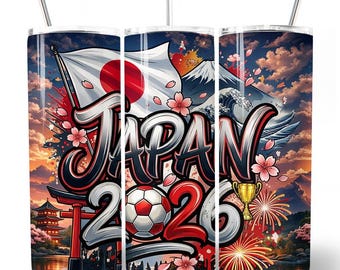 日本2026サッカーワールドカップ世界選手権20オンスタンブラー（蓋と