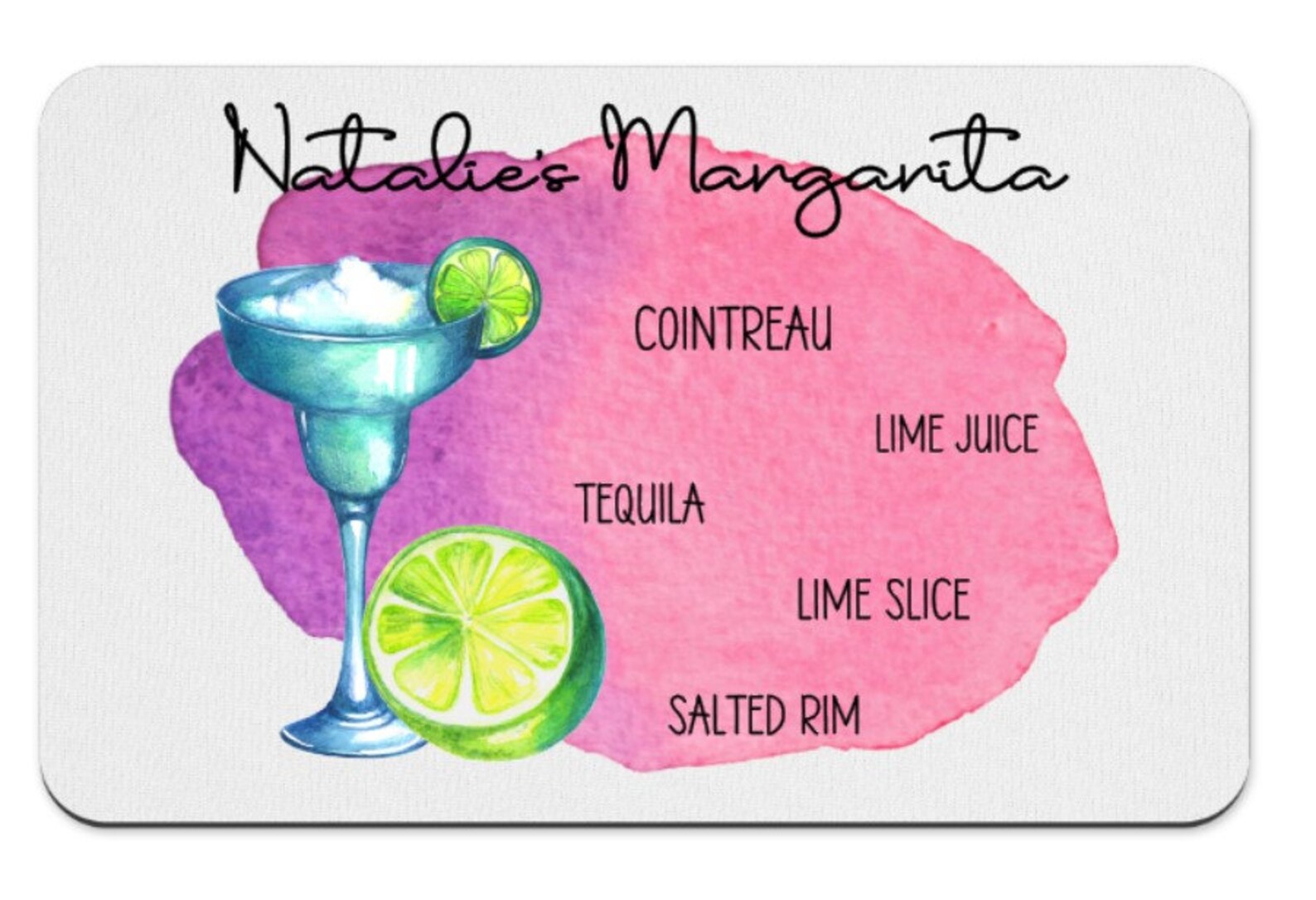 Personalised Cocktail Margarita Drink Tray Placemat Gift Etsy