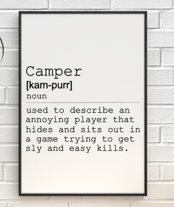 Personalised A4 Gamer Gaming Slang Camper Definition Prints Etsy
