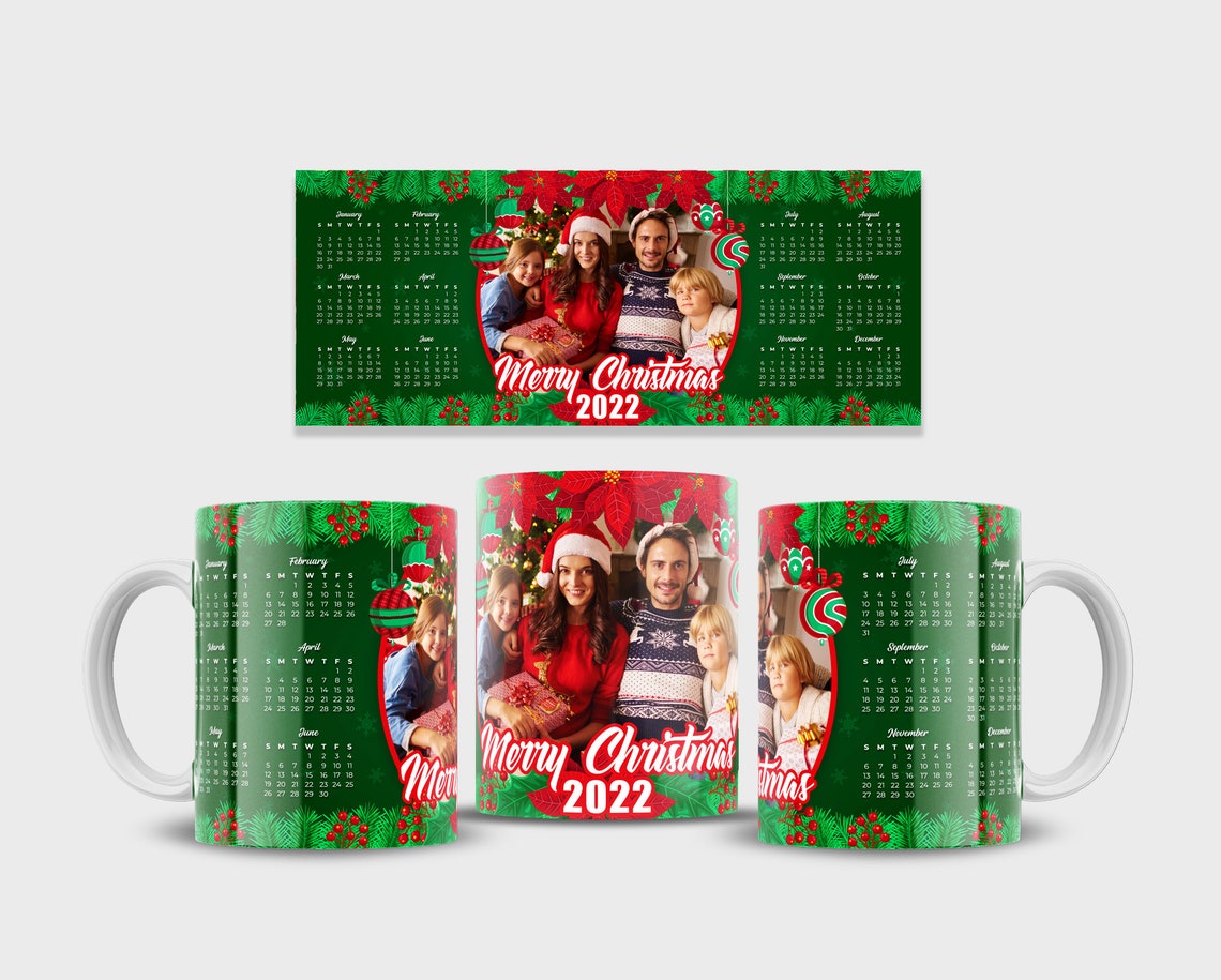 Aidavita Weihnachten 2022 Personalisiertes Foto 2022 Weihnachten Grün Holly Design Etsy