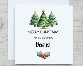 Personalised Merry Christmas Card For Dentist, Dental Nurse, Dental Technician, Christmas Card