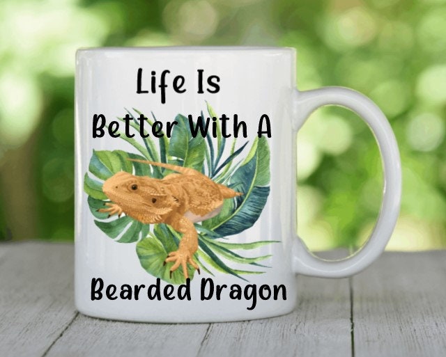 Funny Lizard Cup Her Gift for Him Housewarming Birthday Red Beardie Bearded Dragon Lover Bearded Dragon Coffee Mug Cute Reptile Gift