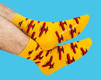 Calcetines de avión de CandySox, calcetines para hombre, calcetines coloridos, regalo para hombre, calcetines divertidos, calcetines largos, calcetines para hombre, calcetines para piloto