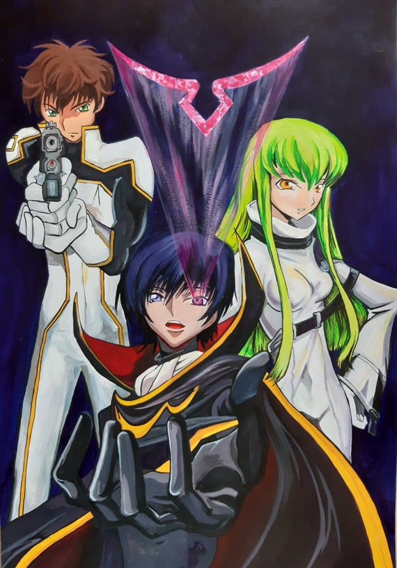 Code Geass Lelouch Zero Suzaku Cc Original Painting Anime Etsy Code Geass Lelouch Zero Suzaku Cc Original Painting Anime Etsy