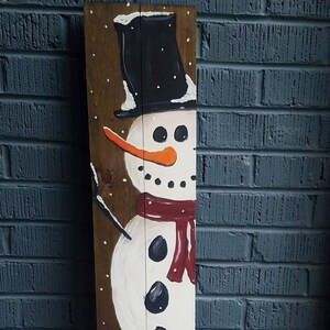 Snowman Porch Sign Winter Porch Decor Hand Painted Welcome - Etsy