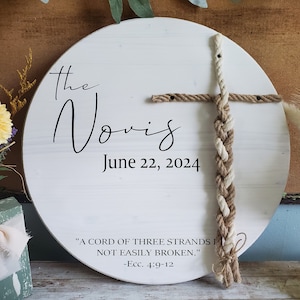 Unity Ceremony Sign Three Strands, A Cord of Three Strands Wedding Sign, 3 Cords Unity, Unity Ceremony Ideas, Wedding Anniversary Gift