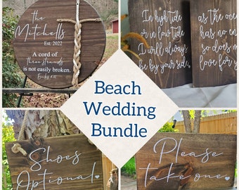 Beach Wedding Signs, Beach Wedding Bundle, Rustic Wedding, Wedding Signs, Wood Wedding Decor, Wedding Sign Bundle, Wedding Sign Set