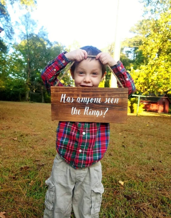 Has Anyone Seen the Rings Funny Wedding Sign Ring Bearer - Etsy Has Anyone Seen the Rings Funny Wedding Sign Ring Bearer - Etsy