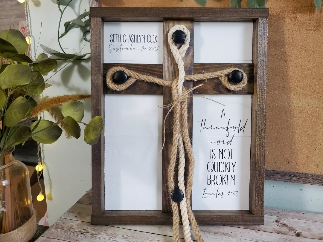 Threefold Cord Wedding, Unity Ceremony, Wedding Rope, KJV Bible Verse ...