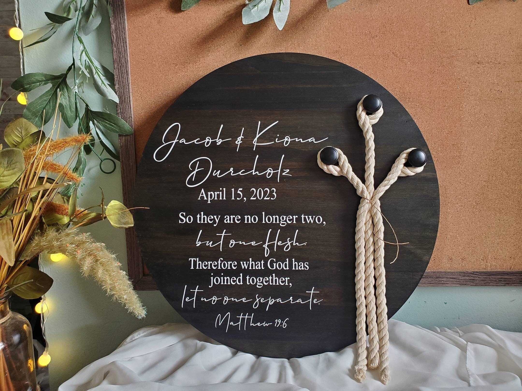 Personalized Wedding Unity Sign: Three Cords, Removable Rope - Etsy
