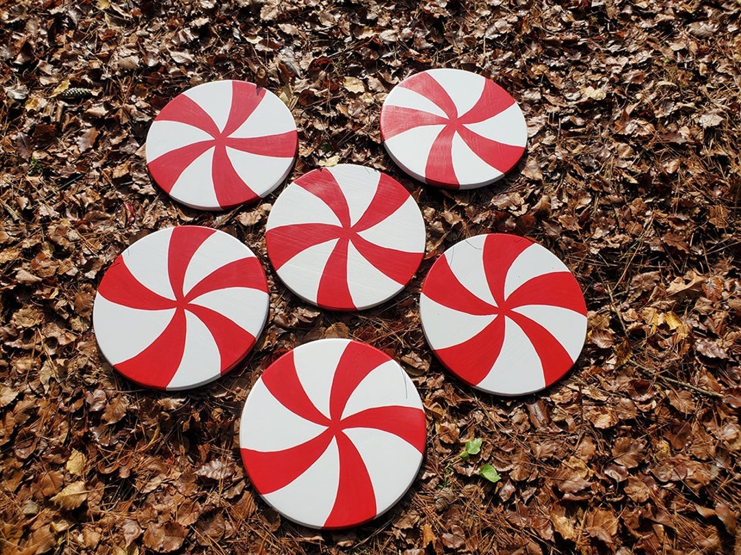 Peppermint Candy Yard Sign, Wood Christmas Yard Decor, Peppermint Porch