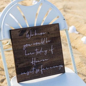 Memorial Wedding Sign: In Loving Memory, Empty Chair Sign