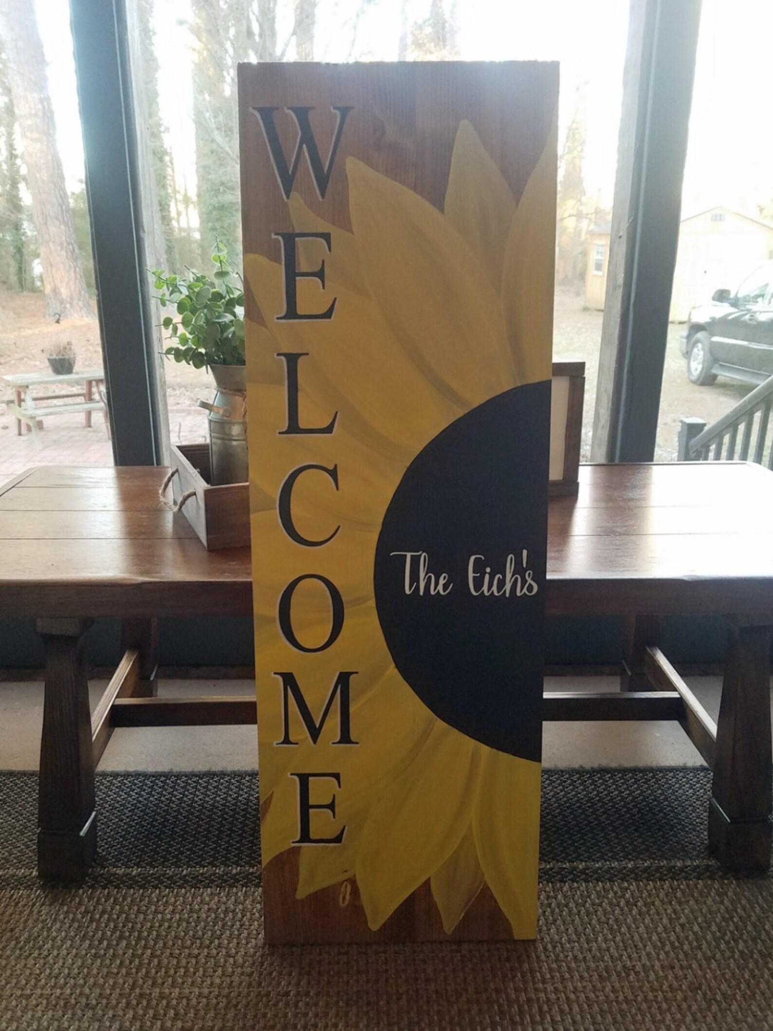 Custom Flower Welcome Sign Choose Sunflower or Daisy Porch | Etsy