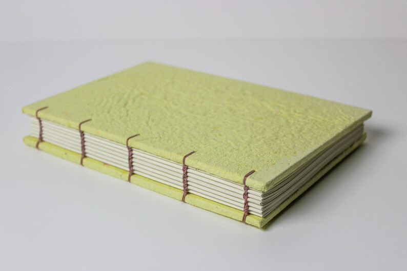 Yellow Eco Friendly Handcrafted Hardcover Thick/Large Journal Notebook Blank book with Handmade Paper Cover image 1