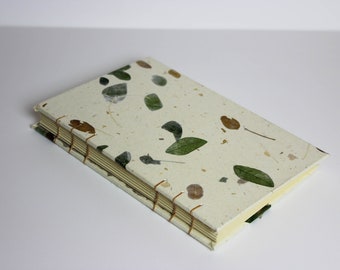 White and Green Leaf Journal. Notebook Journal. Diary Journal. Eco Friendly Journal. Thick Journal. Eco Friendly Gifts.