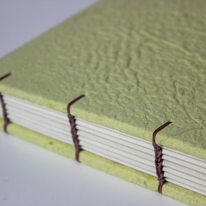 Yellow Eco Friendly Handcrafted Hardcover Thick/Large Journal Notebook Blank book with Handmade Paper Cover image 4