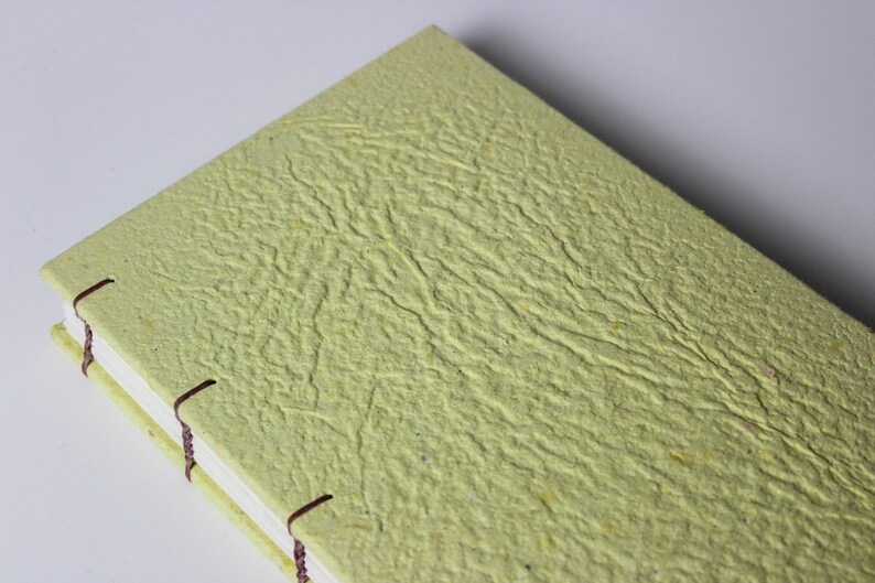 Yellow Eco Friendly Handcrafted Hardcover Thick/Large Journal Notebook Blank book with Handmade Paper Cover image 5